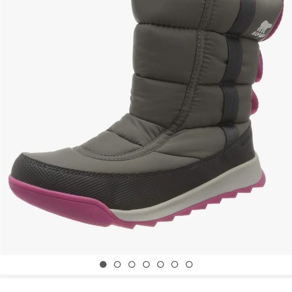 Sorel Childrens Whitney ll Puffy MID Waterproof Boots In Quarry/pink Sz 11 - Picture 4 of 14